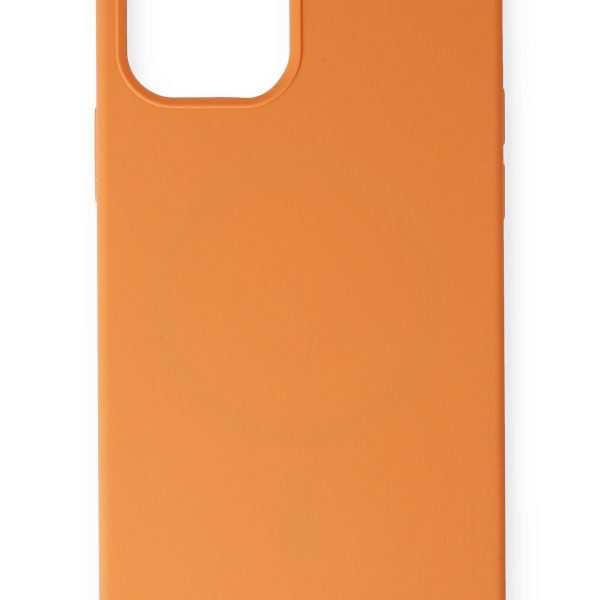 Newface iPhone 12 Mini Kılıf Magneticsafe Lansman Silikon Kapak - Koyu Turuncu
