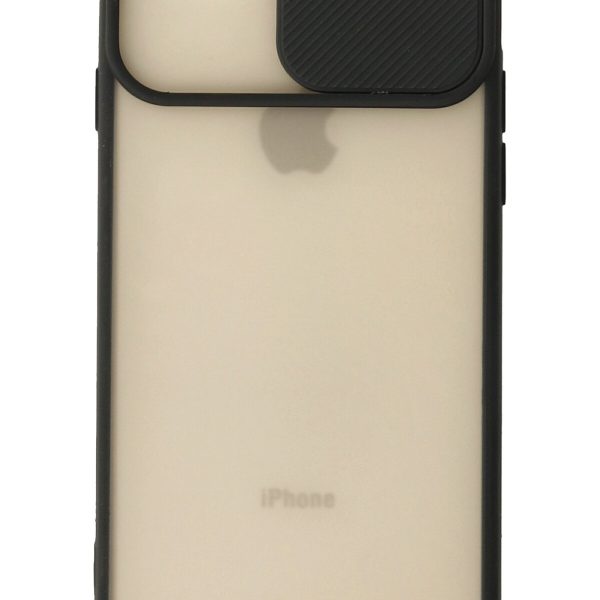 Newface iPhone 7 Kılıf Palm Buzlu Kamera Sürgülü Silikon - Siyah