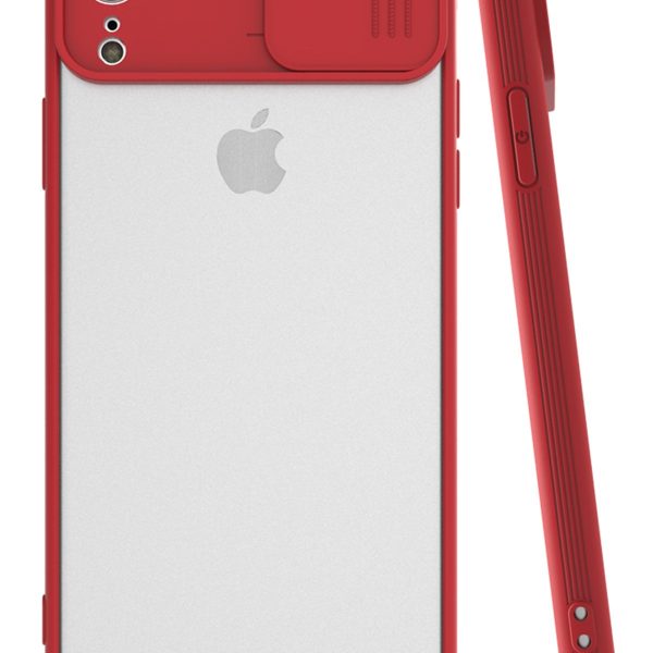 Newface iPhone XR Kılıf Platin Kamera Koruma Silikon - Kırmızı