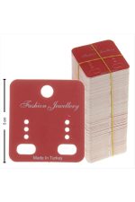 Klıpsli 3 Delikli Küpe Kartı-Kahverengi