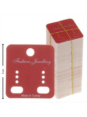 Klıpsli 3 Delikli Küpe Kartı-Kahverengi