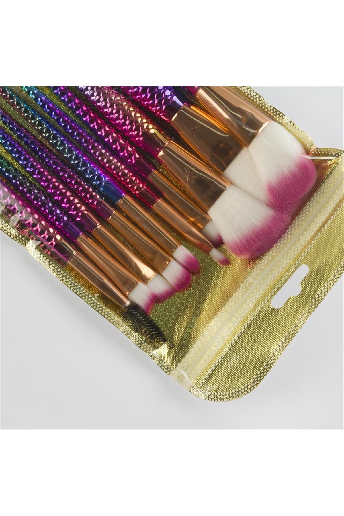 1200587_Ocean-10lu-Balik-Makyaj-Firca-Seti-c1f6.jpg Ocean 10lu Balık Makyaj Fırça Seti-Pembe - Görsel 1