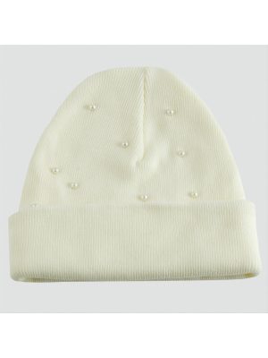 İncili Katlamalı Bayan Bere-Krem