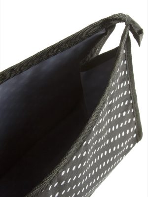 Benekli Desenli Makyaj Çantası-Siyah