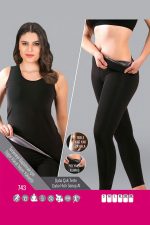 Siyah Kadın Termal Sauna Atlet Tayt Takım - 743 - Beden M - Görsel 3