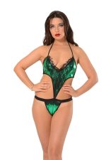 Yeşil  Deri ( Lame ) Gecelik - 406 - Beden L/XL