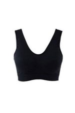 Siyah Dikişsiz Kadın Pedli Sütyen Korse - 704 - Beden M