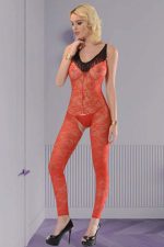 Kırmızı Siyah Püskül Detay Vücut Çorabı - 1027 - Beden Standart