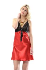 Kırmızı Dantelli Saten Gecelik - M-383 - Beden S/M - Görsel 3