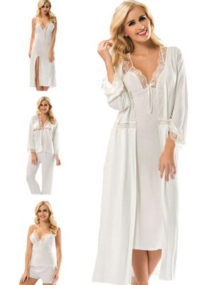 Ekru Penye Çeyizlik 6' lı Set - 1510 - Beden S/M