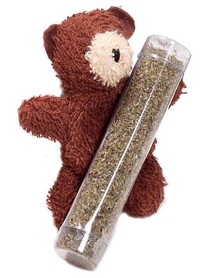 Karlıe Kedi Otlu Peluş Ayıcık 10x8cm K.rengi