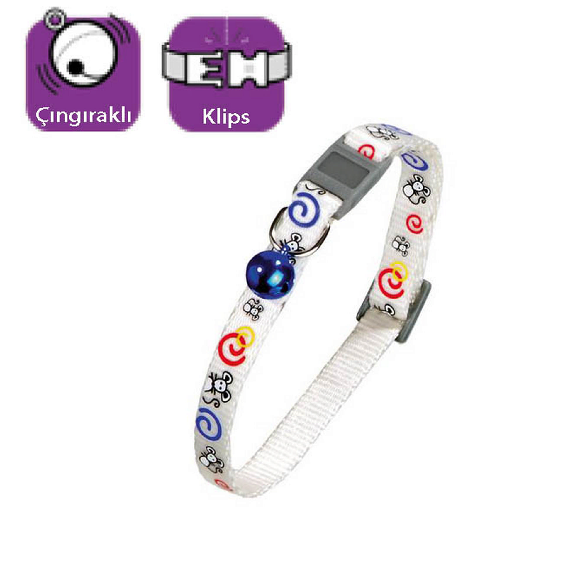 1013503_75586082.jpg Karlıe Kedi Tasması Çıng. 30cm Beyaz - Görsel 1