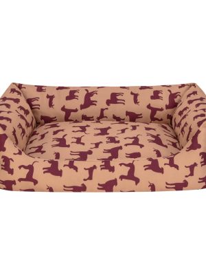 Pet Comfort Uniform Bej-Bordo Köpek Yatağı M 60x70cm