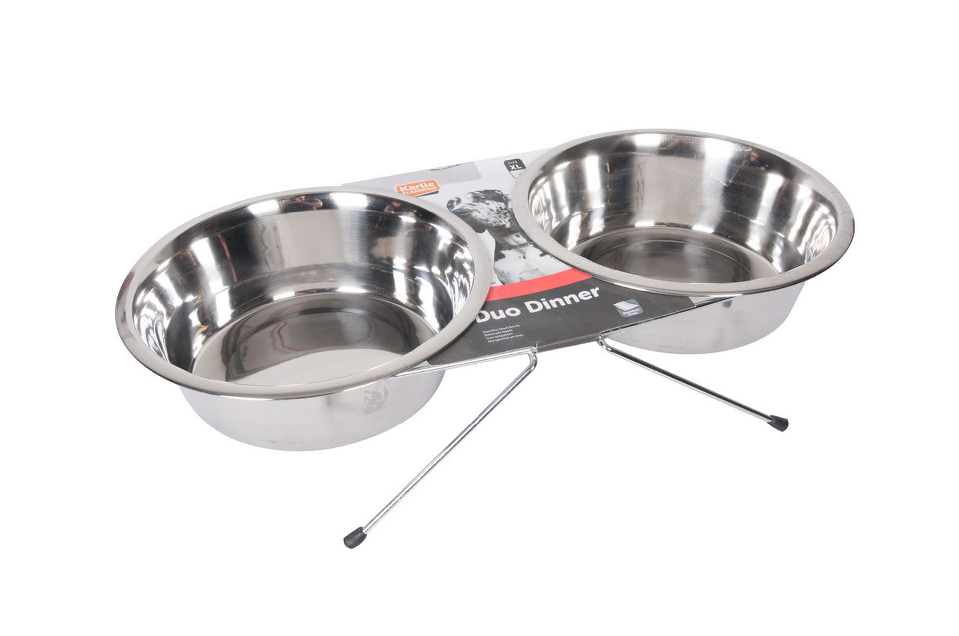 1043795_44303589.jpg Karlıe İkili Çelik Mama Kabı 2x1600 Ml-21 Cm - Görsel 1