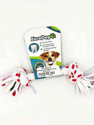 EuroDog Diş İpi İki Düğüm İnce Beyaz Kırmızı 15 cm