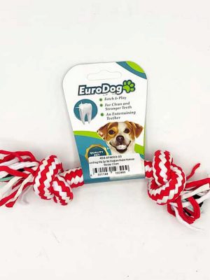 EuroDog Diş İpi İki Düğüm İnce Kırmızı Beyaz 15 cm