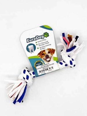 EuroDog Diş İpi İki Düğüm Kalın Mavi Beyaz 15 cm