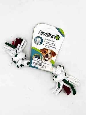 EuroDog Diş İpi İki Düğüm Kalın Yeşil Beyaz 15 cm