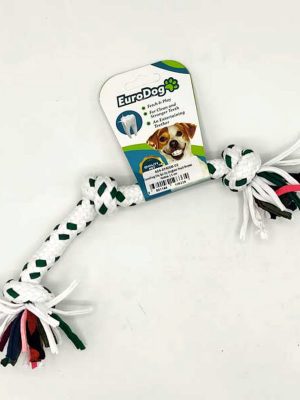 EuroDog Diş İpi Üç Düğüm Yeşil Beyaz Nokta 15 cm
