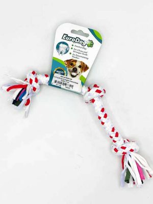 EuroDog Diş İpi Üç Düğüm Kırmızı Beyaz Nokta 15 cm