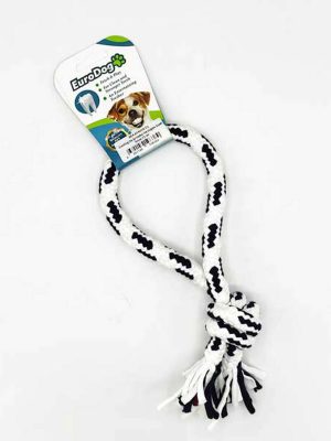 EuroDog Diş İpi Halka Tek Düğüm Siyah Beyaz 25 cm