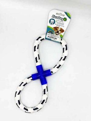 EuroDog Diş İpi Halka Sekiz Şekil Mavi Beyaz 25 cm