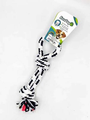 EuroDog Diş İpi Halka Çift Düğüm Siyah Beyaz 30 cm