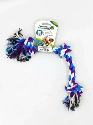 EuroDog Diş İpi Üç Düğüm Mor Mavi Beyaz 30cm