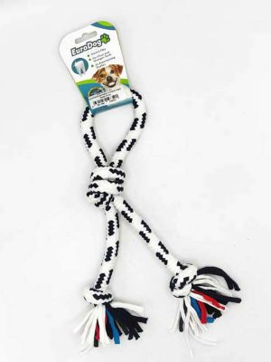 EuroDog Diş İpi Halka Üç Düğüm Siyah Beyaz 30 cm