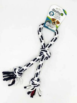 EuroDog Diş İpi Halka Üç Düğüm Siyah Beyaz 30 cm