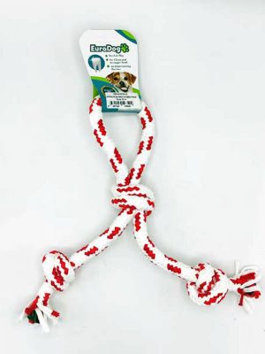 EuroDog Diş İpi Halka Üç Düğüm Kırmızı Beyaz 30 cm