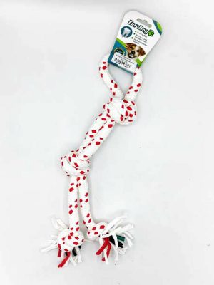 EuroDog Diş İpi Dört Düğüm Kırmızı Beyaz 40cm