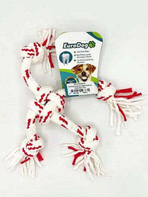 EuroDog Diş İpi Beş Düğüm Örümcek Kırmızı Bey.30cm