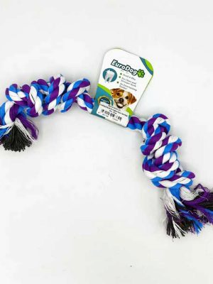 EuroDog Diş İpi İki Düğüm Kalın Mor Mavi Bey. 35cm