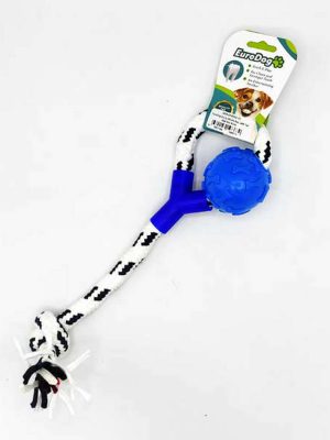 EuroDog Diş İp Hlk.Diş Kaş.Latik Top Mavi Bey 40cm