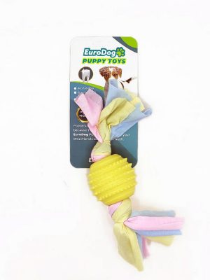 EuroDog Puppy Toys Sarı Tırtıklı Top Diş Kaş.Oy.