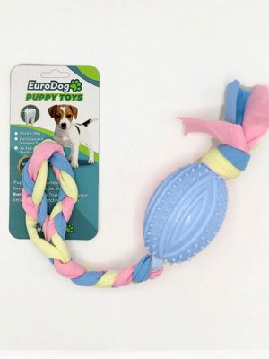 EuroDog Puppy Toys Mavi Rugby Topu Diş Kaşıma Oy.