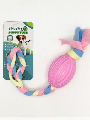 EuroDog Puppy Toys Pembe Rugby Topu Diş Kaşıma Oy.