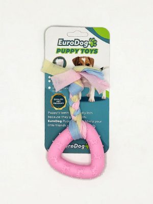 EuroDog Puppy Toys Pembe Üçgen Diş Kaşıma Oyuncağı
