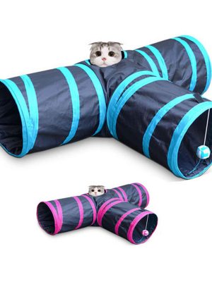 Kedi Oyun Tüneli Toplu 3 yönlü 80 x 50 x 25 cm