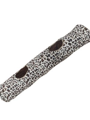 Kedi Tüneli Çift Delikli Leopar Desenli