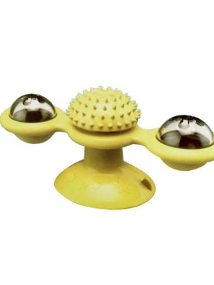 Kedi Oyuncağı Vantuzlu Yel Değirmeni Sarı