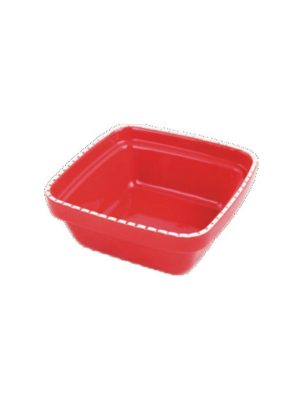 Pawise Dog Square Ceramic Bowl 550 Ml -Red