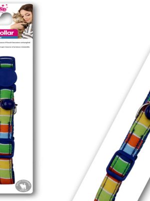 Pawise Şerit Desenli Mavi Kedi Boyun Tasması 30 cm