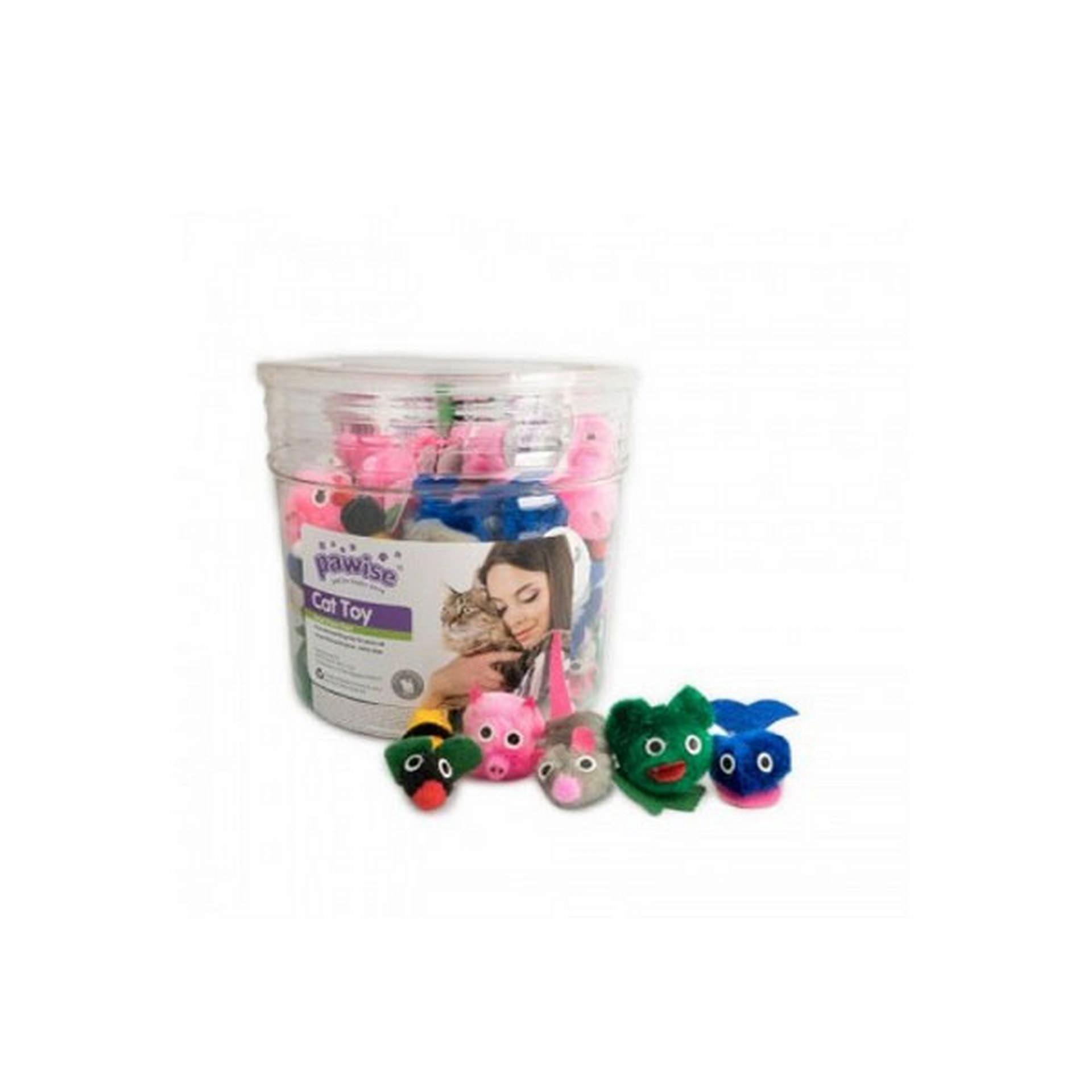 1048772_679-28108.jpg Pawise Kedi Oyuncağı Karışık Hayvan 72 Adet Kutulu - Görsel 1