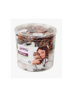 Pawise Kedi Oyuncağı Desenli Top 60 Adet Kutulu