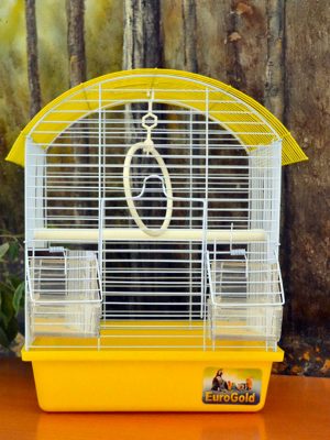 EuroGold Renkli Telli Oval Çatılı Kuş Kafesi 31x42x45cm