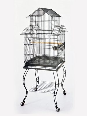 Sehpalı Papağan Kafesi Dövme Demir (51 x 51 x 139)