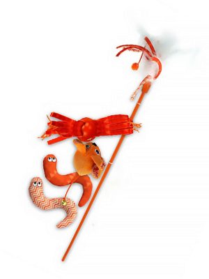 Afp Modern Cat - Peluş 5 Oyuncaklı Olta Turuncu