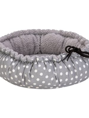 Pet Comfort Sunflower Kedi ve Köpek Yatağı Çift Taraflı Gri Dot/Peluş 60cm